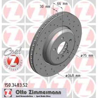 Диск тормозной Zimmermann 150.3483.52 фото