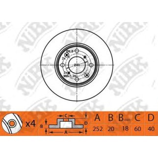 RN1525-NIBK_диск тормозной передний! Suzuki Swift 1.3/1.5/1.3D 05> фото