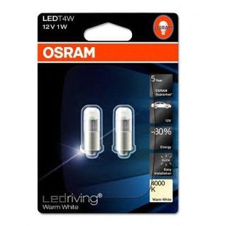 Лампа OSRAM светодиодная T4W BA9S 1W фото