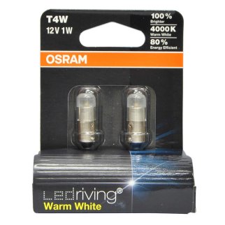 Лампа OSRAM светодиодная T4W BA9S 1W фото