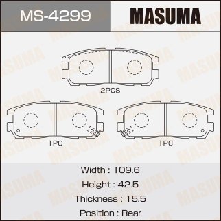 Колодки тормозные к-кт Masuma MS-4299 фото