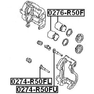 Направляющая суппорта FEBEST 0274-R50FU фото 2