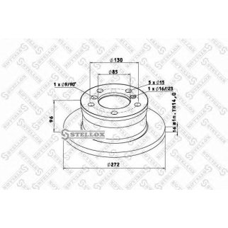 85-00763-SX_диск тормозной !272x97x16x85 n5+n1d17 Omn MB Sprinter фото