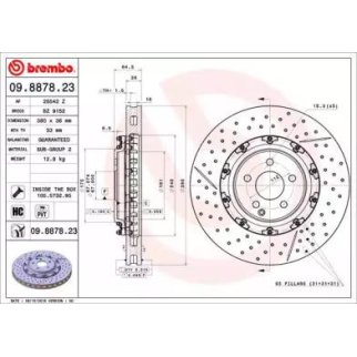 Диск тормозной brembo 09.8878.23 фото