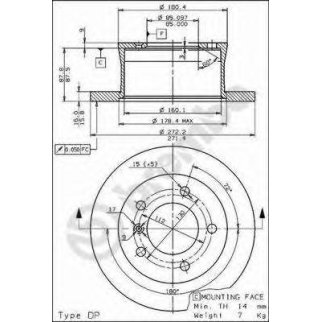 Диск тормозной brembo 08.7725.10 фото