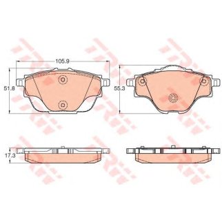 Колодки тормозные задние дисковые к-кт TRW GDB2034 фото