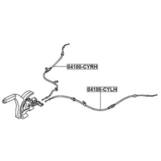 Трос ручного тормоза левый фото 2