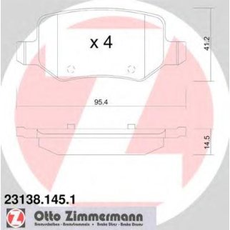 Колодки тормозные к-кт Zimmermann 23138.145.1 фото