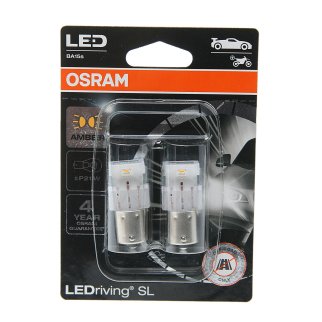 Лампа светодиодная 12V PY21W BA15s блистер (2шт.) Yellow OSRAM фото