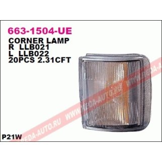 663-1504R-UE_фонарь указ. поворота !прав.бел.прямоуг.по дуге без патронаIveco EuroStar/Tech/Trakker фото