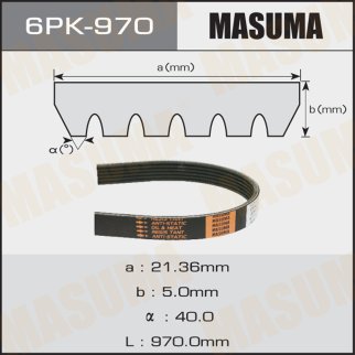 Ремень ручейковый Masuma 6PK-970 фото