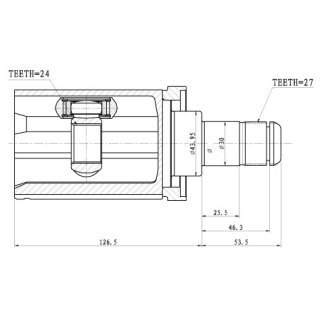 ШРУС для а/м BMW 3 E90 (05-)/X1 (E84) (09-) (внутр. перед. лев.) (GO 2602) фото 3