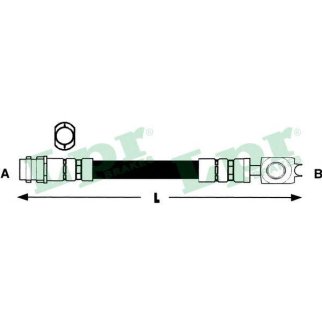 Шланг тормозной передний (455mm) фото