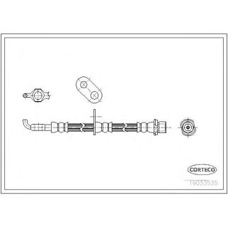 19033535_шланг тормозной передний правый!  Lexus RX300/330/400 05-08 фото