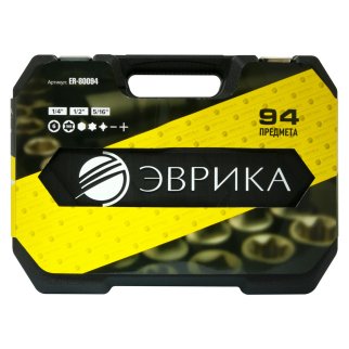 Набор инструмента 1/4" 1/2" 6-гр. 94пр. ЭВРИКА фото 2