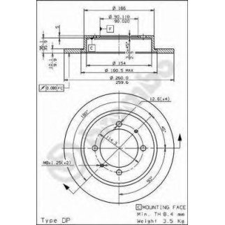 Диск тормозной brembo 08.7042.11 фото