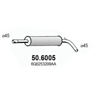 Глушитель средняя часть ASSO 50.6005 фото