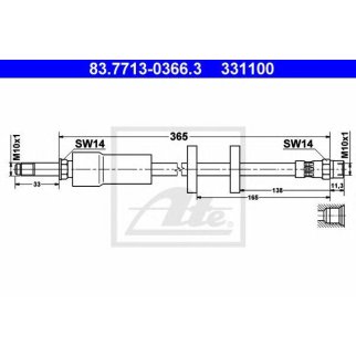 Шланг тормозной ATE 83.7713-0366.3 фото
