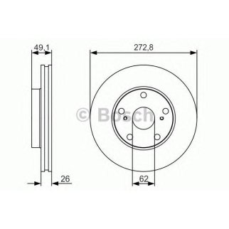 Диск тормозной передний вентилируемый BOSCH 0 986 479 S16 фото