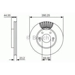 Диск тормозной передний вентилируемый BOSCH 0 986 479 A12 фото