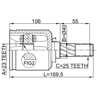 ШРУС ВНУТРЕННИЙ ПРАВЫЙ23X40X25 (FEBEST) фото 2