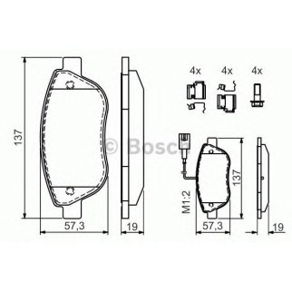 Колодки тормозные передние к-кт BOSCH 0 986 424 596 фото