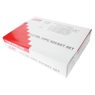 Набор головок торцевых 12-гранных 1/2" 10-32мм 24 предмета (в кейсе) JTC /1 фото 1