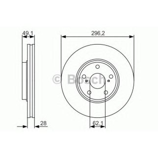 Диск тормозной передний вентилируемый BOSCH 0 986 479 R28 фото