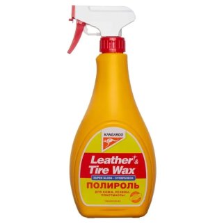 Полироль Супер блеск (кож.,рез.,пласт.) Leather & Tire Wax Super Gloss, 500мл KANGAROO фото