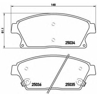 Колодки тормозные передние к-кт brembo P 59 077 фото