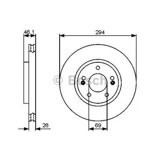 Диск тормозной передний вентилируемый BOSCH 0 986 479 434 фото