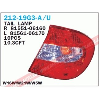 Фонарь задний правый внешний (красн./белый) TOYOTA Camry (V30) фото