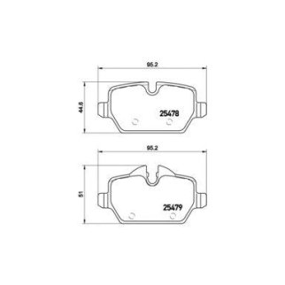 Колодки тормозные задние к-кт brembo P 06 080 фото