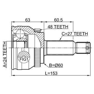 ШРУС наружный задний 24x60x27 KIA SPORTAGE 04 2006- 2210-SPRA48 фото 2