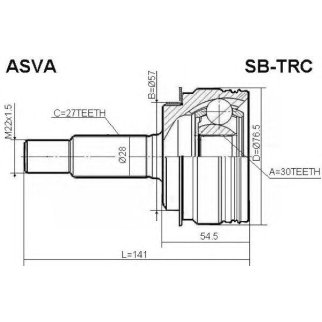 ШРУС наружный ASVA SBTR-C фото