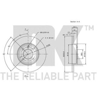 Диск тормозной передний с антикорозийным покрытием (256x13mm) / SEAT Inca, VW Caddy-II,Golf-III, Ven фото