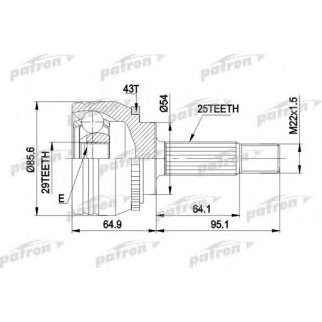 Шрус привода PATRON PCV1385 фото