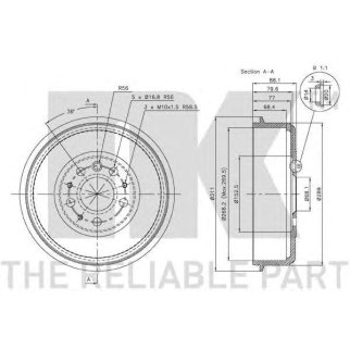Барабан тормозной задний (268x68mm) / VW Transporter-IV 90~03 фото