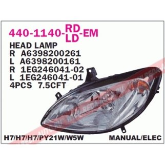 Фара левая DEPO 440-1140L-LD-EM фото