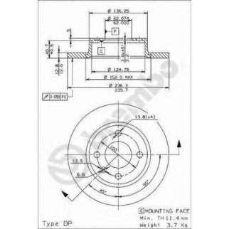 Диск тормозной brembo 08.5243.24 фото
