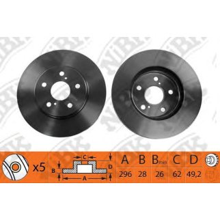 RN1162-NIBK_диск тормозной передний! Toyota Camry 2.4/3.0 V6 01> фото