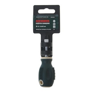 Отвертка шлицевая RF-70365038 магнитная "Profi" S2 SL6.5х38мм, на пластиковом держателе ROCKFORCE фото 1