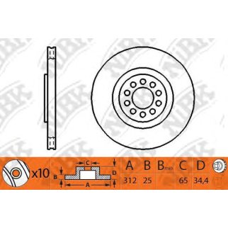 Диск тормозной передний для VAG фото