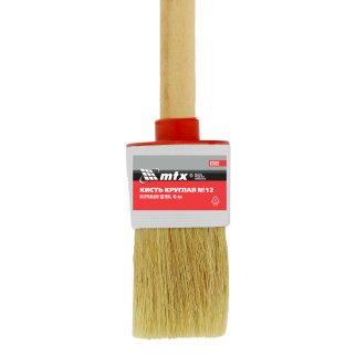 Кисть круглая № 12 (45 мм), натуральная щетина, деревянная ручка MATRIX фото 4