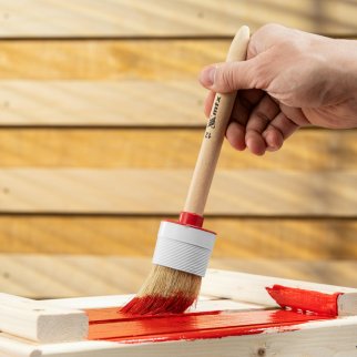 Кисть круглая № 12 (45 мм), натуральная щетина, деревянная ручка MATRIX фото 9