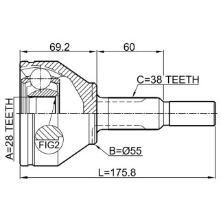 ШРУС наружный 28X55X38 FORD EXPLORER V TUB 2011- 2110-EXPL фото 2