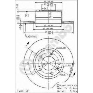 Диск тормозной передний Brembo 08.4485.10 фото