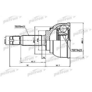 ШРУС наружный 25x50x25 HYUNDAI ELANTRA/LANTRA 90-95 фото