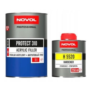 Грунт NOVOL PROTECT 310 HS 4+1 акрил.серый 1л.+отверд.0,25л. фото
