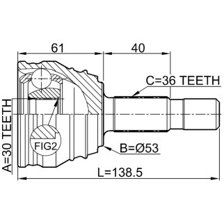 2310-029_ШРУС наружный к-кт! VW Golf 1.4-2.0/1.9TDi 97>, Skoda Octavia 1.6-1.9TDi 96> фото 2